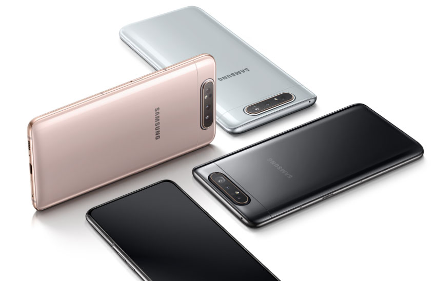Galaxy A80 in launched in India with rotating triple camera at a price of Rs. 47,990; Check full specification of Galaxy A80 and price.
