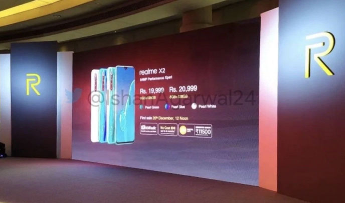 Realme X2 to be sold in India at Rs 19,999 in India: Price leak