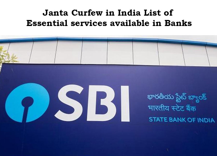 Which services are available in banks during lockdown (Janta Curfew) in India?