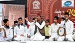 Kawali artists are performing a song in Jashn-e-Virasat-e-Urdu